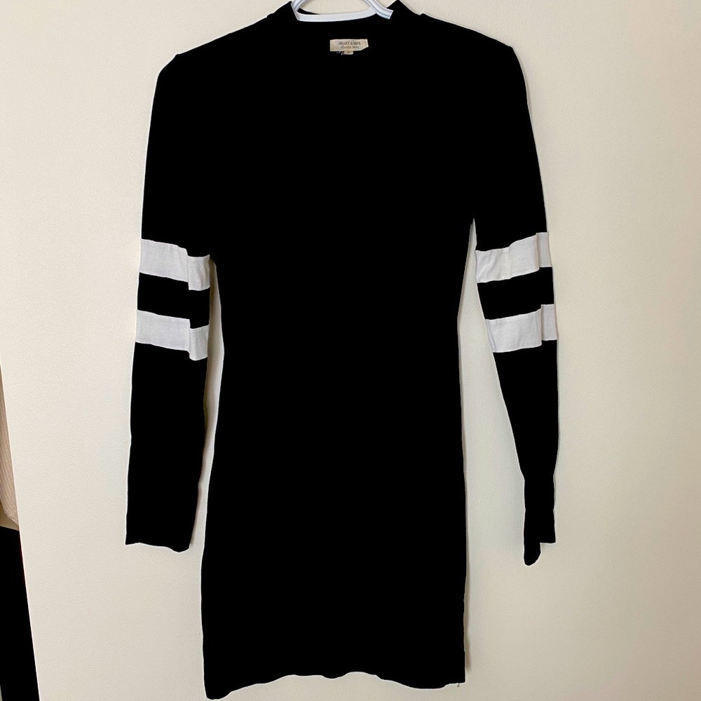 Black Sleeve Detail Mini Dress